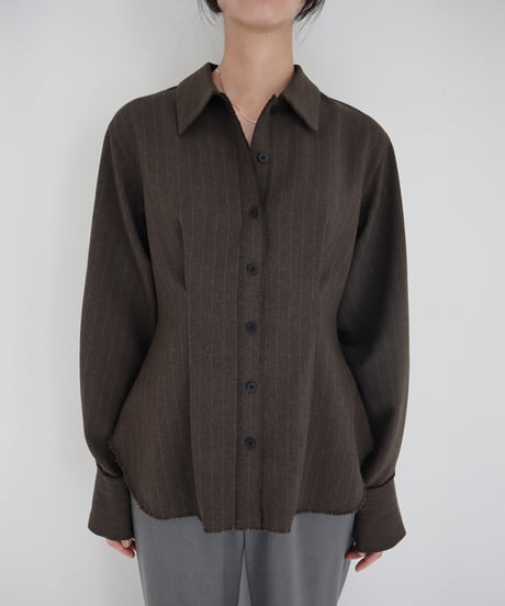 CUT-OFF STRIPE SHIRT