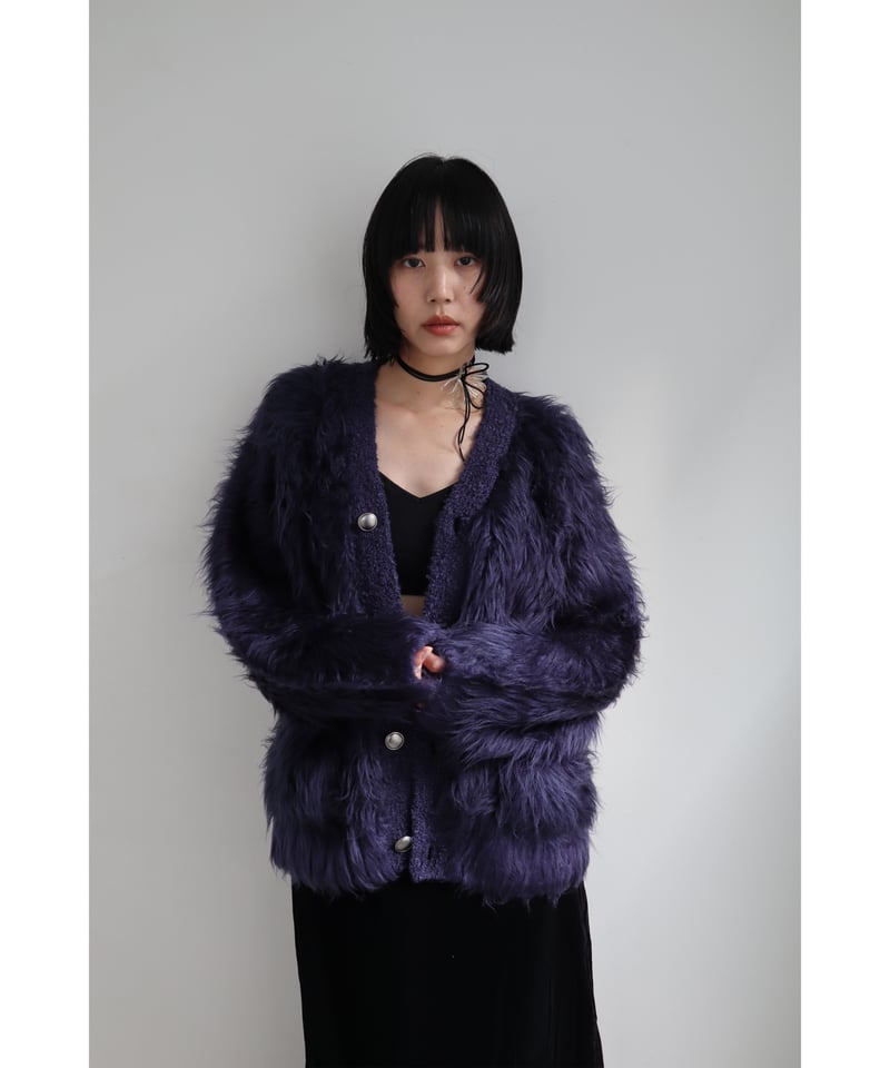 FLUFFY KNIT CARDIGAN CONSISTER ネイビー FLUFFY KNIT CARDIGAN | CONSISTER