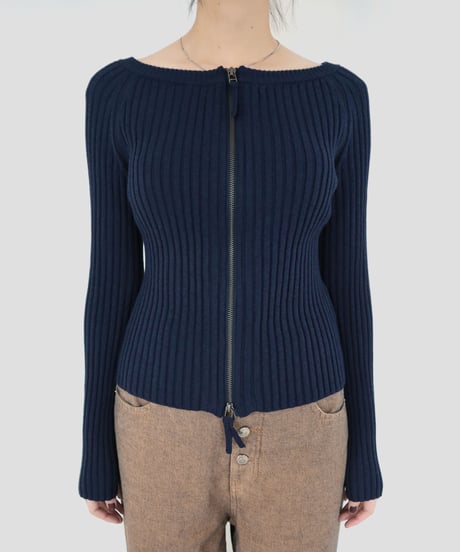ZIP UP KNIT TOP
