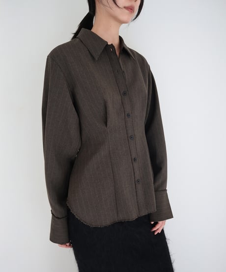 CUT-OFF STRIPE SHIRT