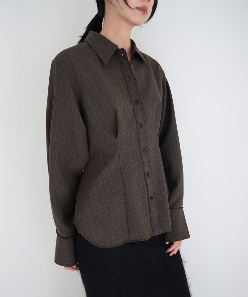 CUT-OFF STRIPE SHIRT | CONSISTER