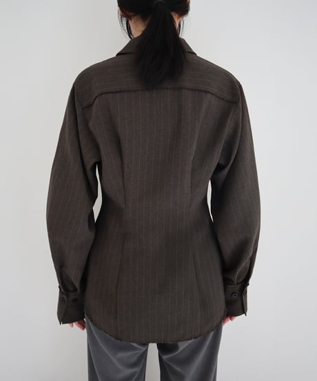 CUT-OFF STRIPE SHIRT