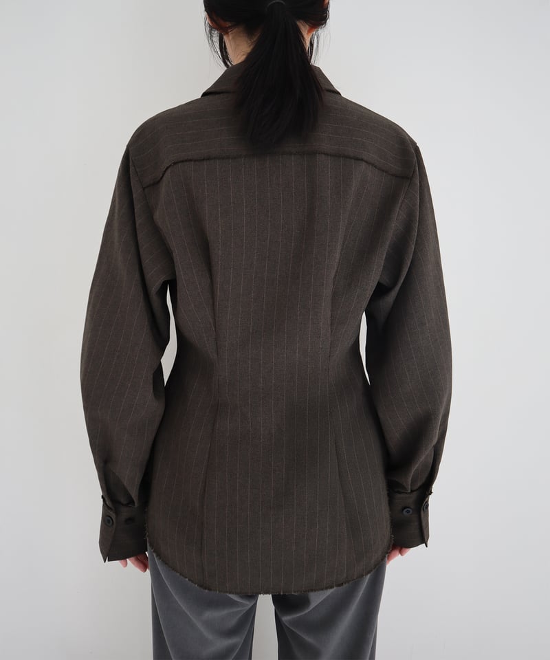 CUT-OFF STRIPE SHIRT | CONSISTER