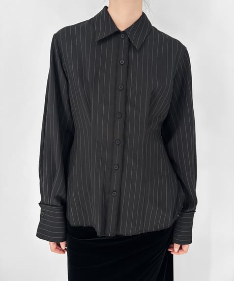 CUT-OFF STRIPE SHIRT