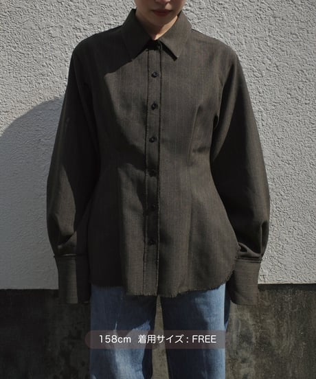 CUT-OFF STRIPE SHIRT