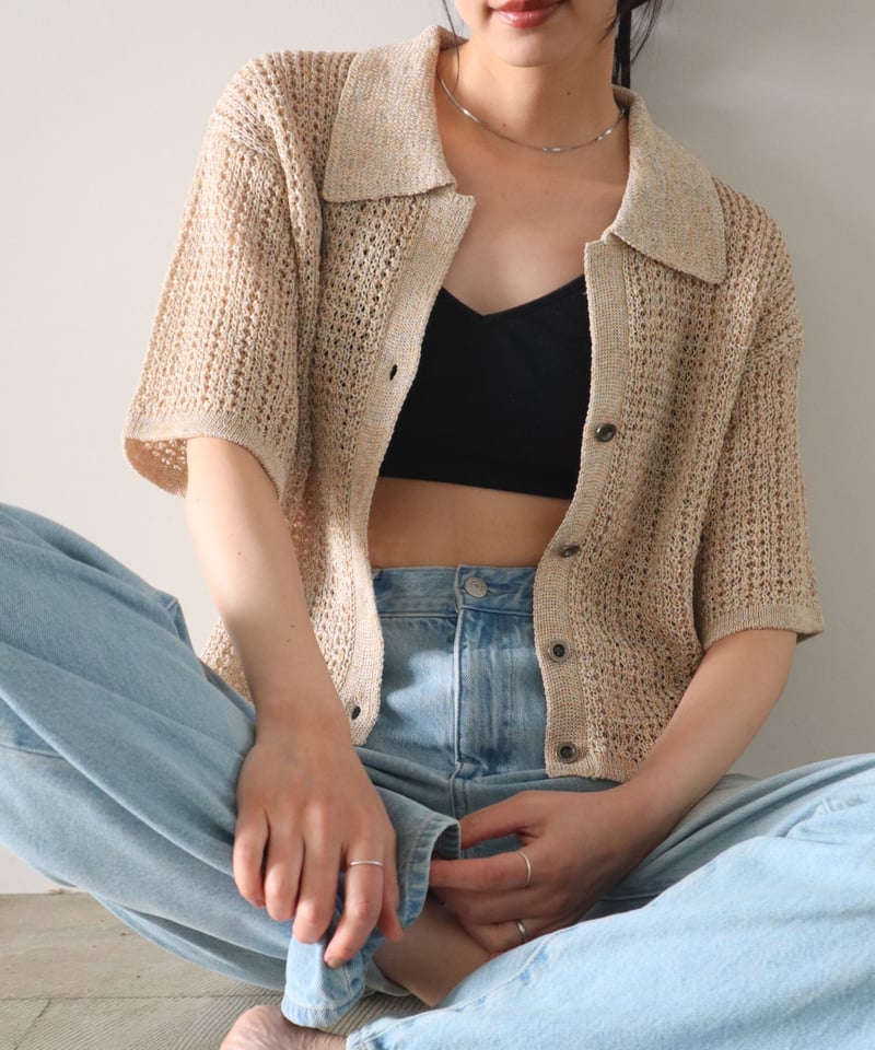 トップス CONSISTER STRAW YARN LINEN SHIRT STRAW YARN LINEN SHIRT | CONSISTER