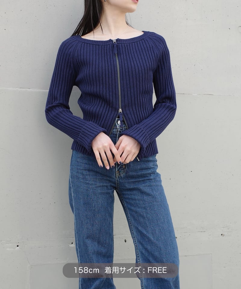 トップス CONSISTER ZIP UP KNIT TOP GRY ZIP UP KNIT TOP | CONSISTER