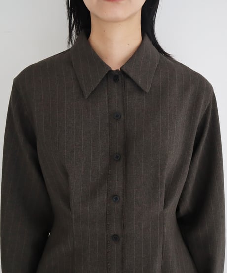 CUT-OFF STRIPE SHIRT
