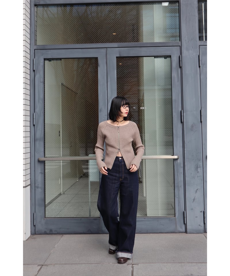 トップス CONSISTER ZIP UP KNIT TOP GRY ZIP UP KNIT TOP | CONSISTER