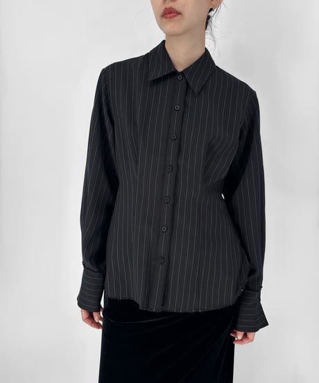 CUT-OFF STRIPE SHIRT