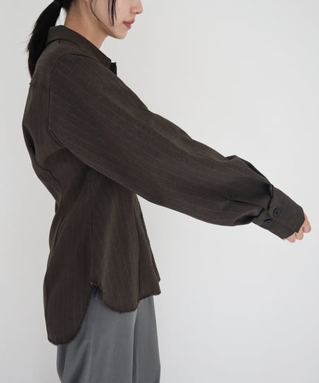 CUT-OFF STRIPE SHIRT