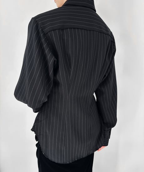CUT-OFF STRIPE SHIRT