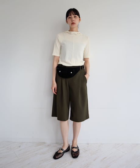 CROSS WAIST HALF PANTS