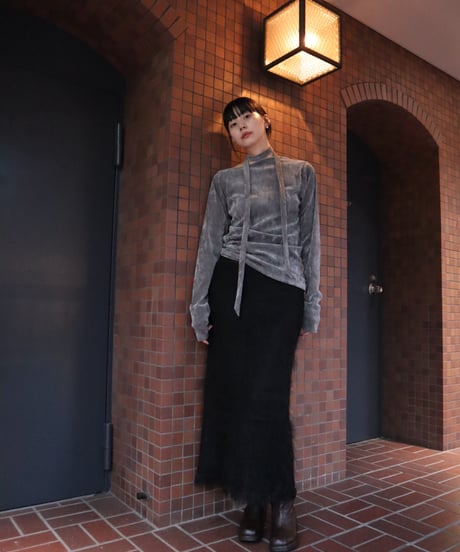VELOUR TIE TOP
