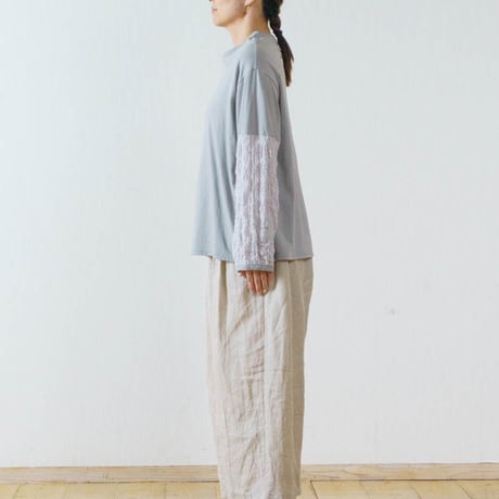袖シュリンクレースプルオーバー LUEUF