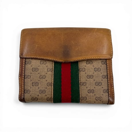GUCCI GG キャンバス シェリーライン ヴィンテージ 二つ折り財布