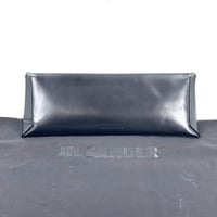 Jil Sander ブラックレザー エンボスロゴ フラットクラッチポーチバッグ 保存袋