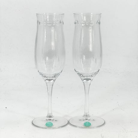 TIFFANY クリスタル ワイングラス 2個セット 箱付き