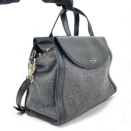 Kate Spade New York ブラックレザー レディース 2way ハンドバッグ
