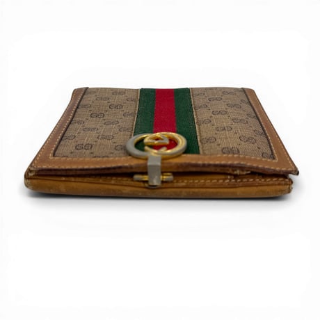 GUCCI GG キャンバス シェリーライン ヴィンテージ 二つ折り財布