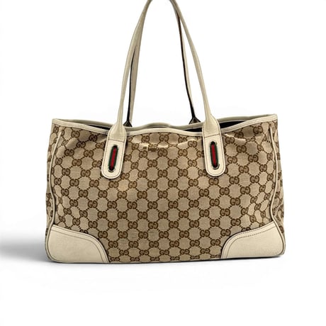 GUCCI プリンシー GGキャンバス ベージュ リボン ヴィンテージ Y2K トートバッグ 161720