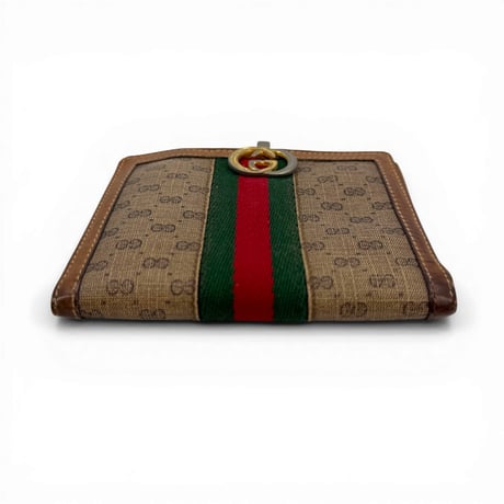 GUCCI GG キャンバス シェリーライン ヴィンテージ 二つ折り財布