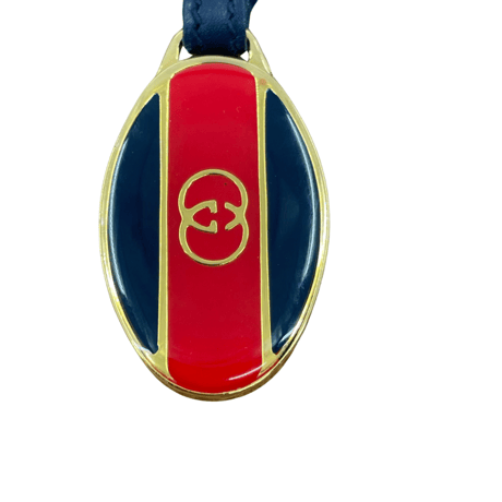 GUCCI　キーホルダー　GG　ネービーｘゴールド