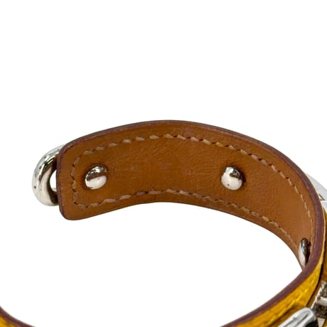 HERMES シェーヌダンクル レザー ブレスレット バングル