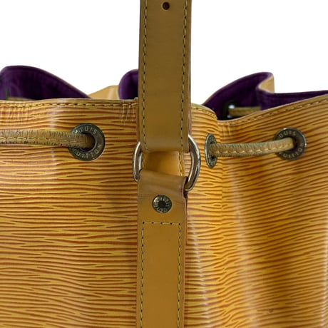 LOUIS VUITTON プチ・ノエ エピ イエローレザー ドローストリング バケットショルダーバッグ M44009