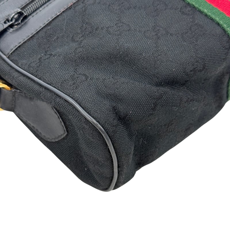 GUCCI GGキャンバス ブラック シェリーライン ヴィンテージ ショルダー