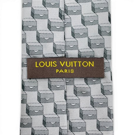 LOUIS VUITTON シルク メンズ グレー ネクタイ