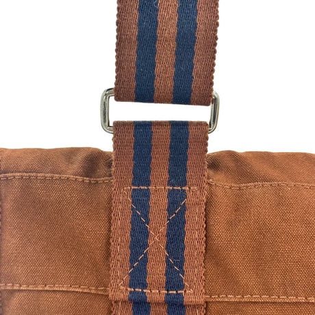 HERMES ブラウン キャンバス エールライン バサス MM ユニセックス ショルダーバッグ