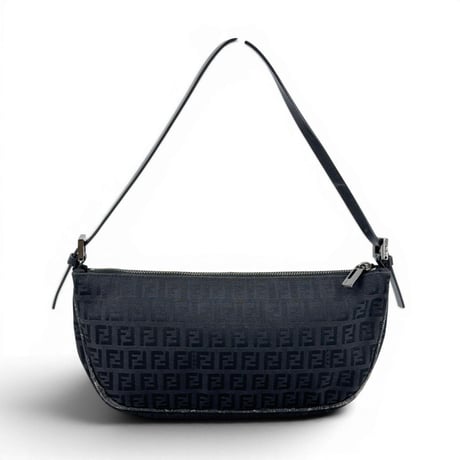FENDI ズッキーノ キャンバス ブラック ハンドバッグ