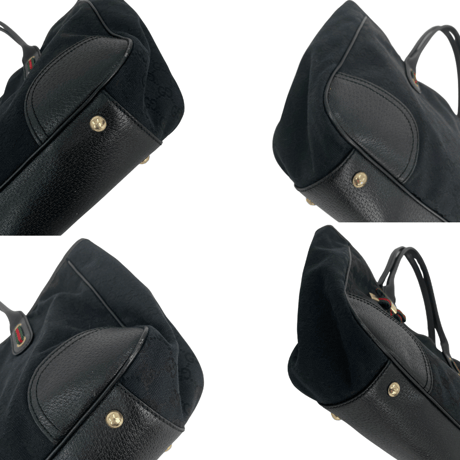 GUCCI　GGキャンバス　ブラック　ハンドバッグ