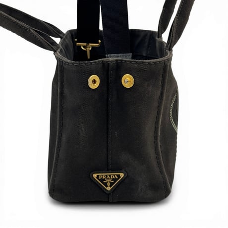 PRADA ミラノ デニム ブラック カナパ 2WAY ハンドバッグ