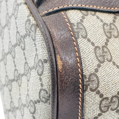 GUCCI GGキャンバス ベージュ シェリーライン イタリア製 レディース ボストンバッグ