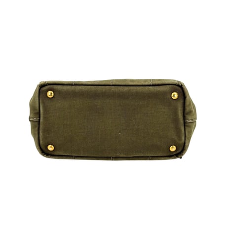 PRADA カナパ ミニキャンバス カーキグリーン トートバッグ カード付き 1BG439