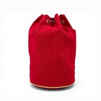 HERMES ポロションミミルPM レッド キャンバス 巾着 ショルダーバッグ