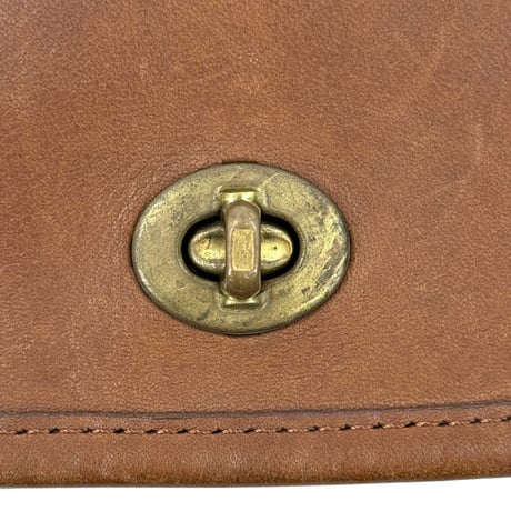 COACH ブラウン フルグレインレザー ショルダーバッグ オールドCOACH