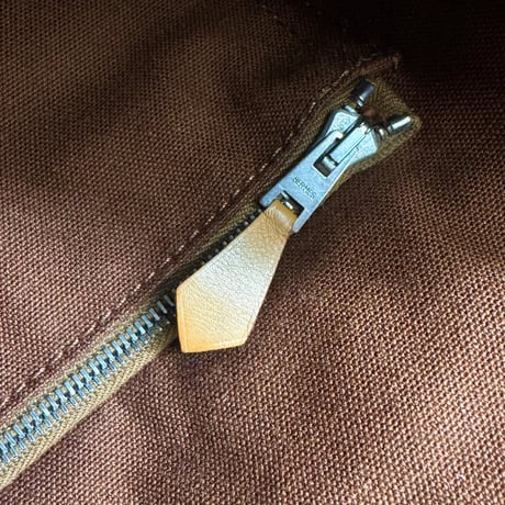 HERMES ブラウン キャンバス エールライン バサス MM ユニセックス ショルダーバッグ