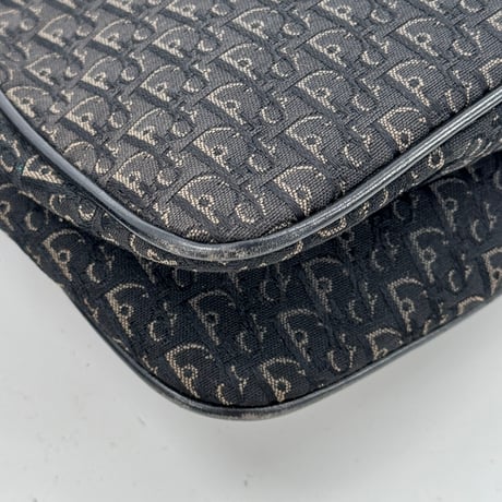 DIOR トロッター キャンバス ブラック ジッピー ワンショルダーバッグ
