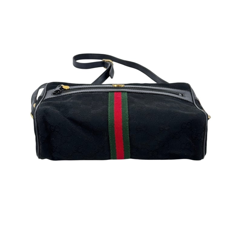 GUCCI GGキャンバス ブラック シェリーライン ヴィンテージ ショルダー