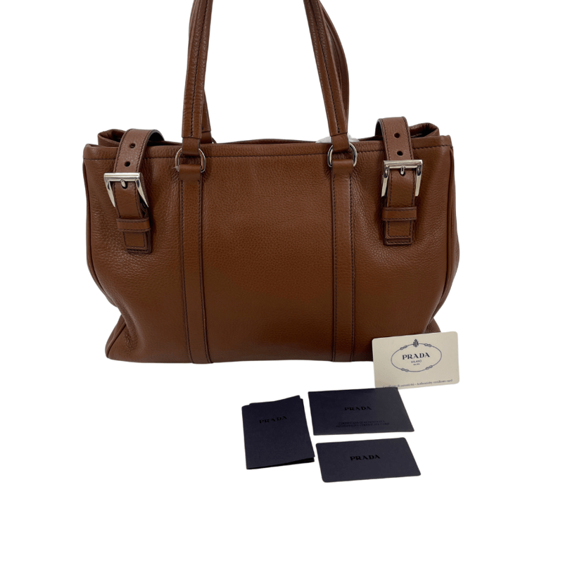 PRADA ブラウン レザー トートバッグ