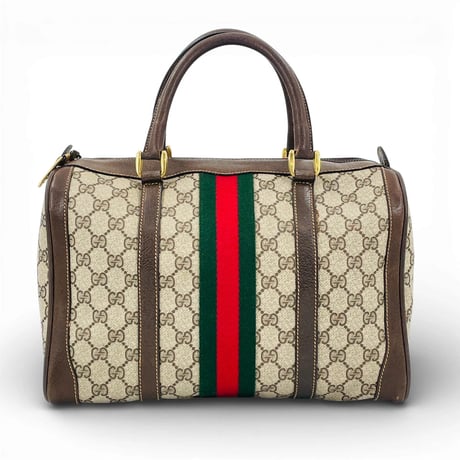 GUCCI GGキャンバス ベージュ シェリーライン イタリア製 レディース ボストンバッグ