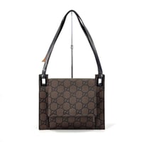 GUCCI GGナイロンキャンバス ミニショルダーバッグ ブラウン