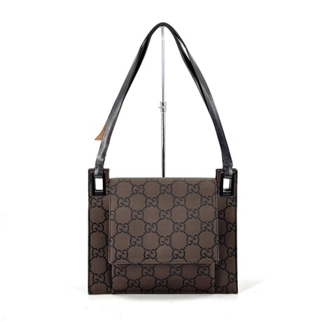 GUCCI GGナイロンキャンバス ミニショルダーバッグ ブラウン