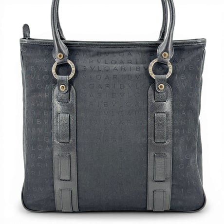 BVLGARI ロゴマニア ブラック キャンバス トートバッグ
