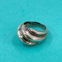 TIFFANY 3連ロープウェーブ SV925 18K ドームバンドリング