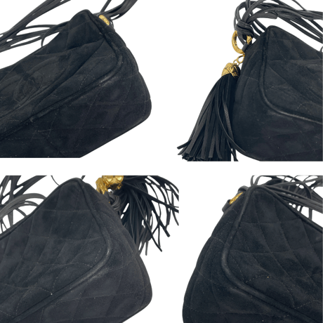 CHANEL　ショルダーバッグ　黒　スエード