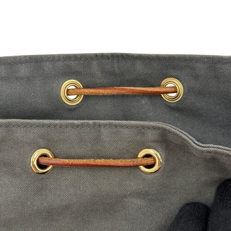 HERMES ポロションミミルGM グレーキャンバス 巾着 バックパック